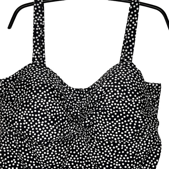 Catalina Polka Dot One Piece Plus Size Swimsuit Size 2X 18 20 Black White Retro - Picture 3 of 11
